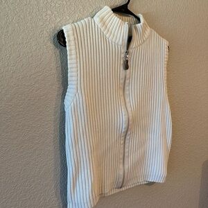 GAP Cream Ribbed Vest with Zipper
